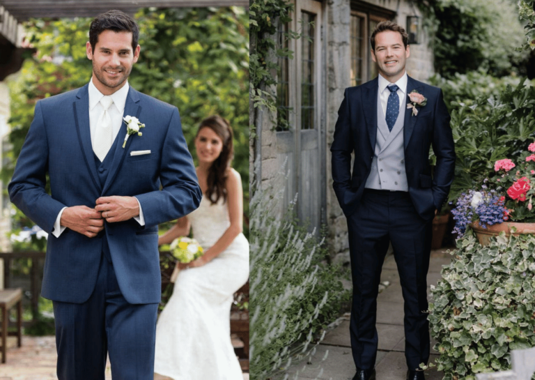 blue wedding suit