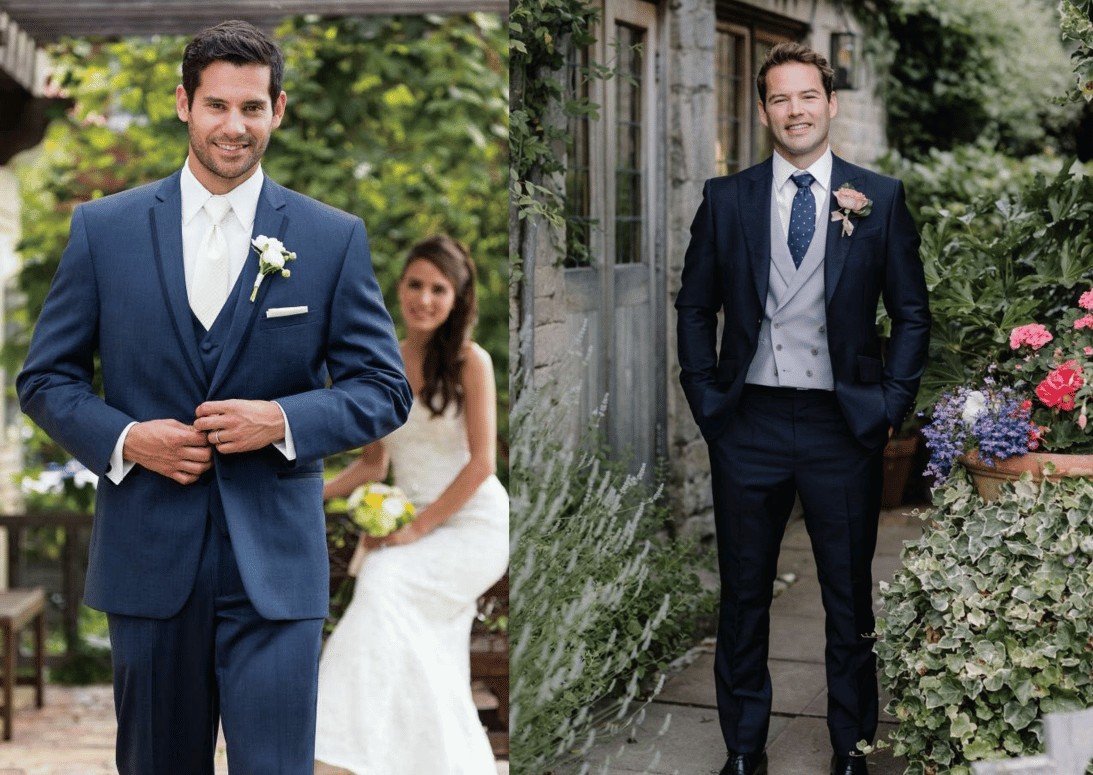 blue wedding suit