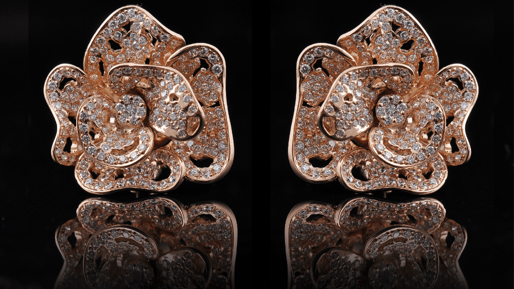 glamorous cluster stud earrings