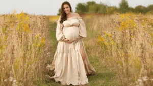Cream Maternity Dress