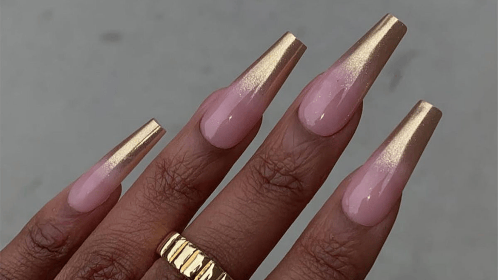 metallic ombré french tip